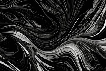 Plakat abstract black and white wavy lines background. Generative AI