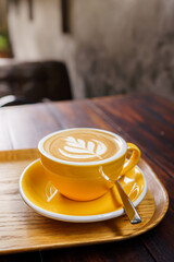 coffee latte in coffee shop cafe