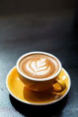 cup of coffee latte in coffee shop