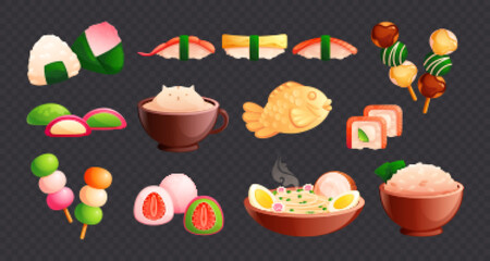 Cute Asian Food Set