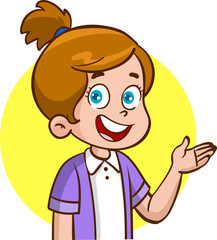 children portrait cartoon vector illustration