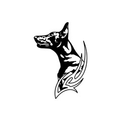 ferocious dog silhouette vector illustration concept