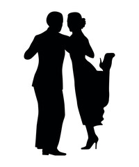Dance people silhouette vector