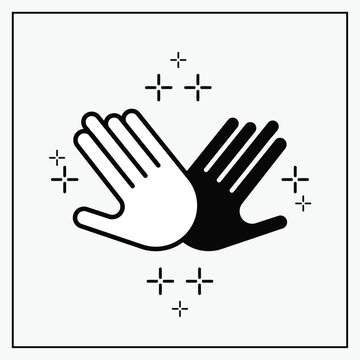Two people giving a high five icon. Thin line icon. professional, pixel-aligned, Pixel Perfect, Editable Stroke, Easy Scalablility. Hands 01