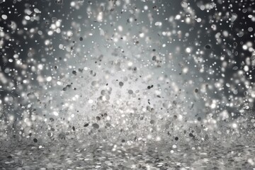 Plakat snow falling in black and white. Generative AI