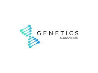 DNA logo design template. icon for science technology or genetics