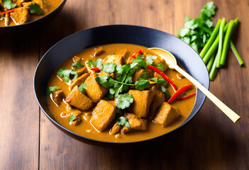 Fresh ingredients: dragon fish curry and bamboo shoots.