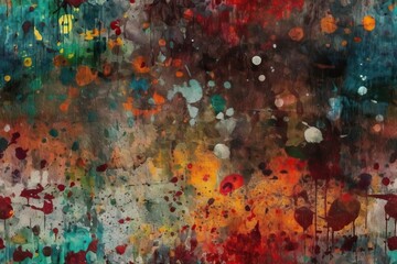 Obraz na płótnie Canvas colorful abstract painting with vibrant hues and brush strokes. Generative AI
