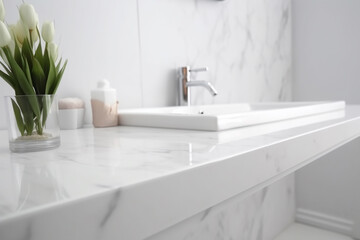 Obraz na płótnie Canvas Light elegant modern bathroom interior with sink