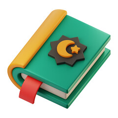 Premium Ramadan Quran icon 3d rendering on isolated background