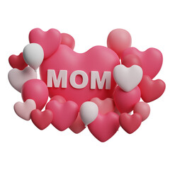 Ballons mom 3d illustration