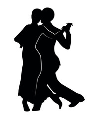 Dance people silhouette vector