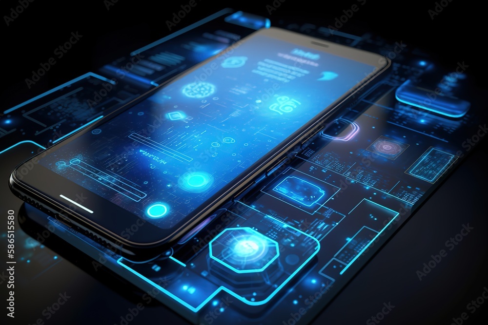 Aufkleber telephone communication with internet services around the world.futuristic, modern illustration. inn