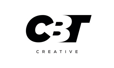CBT letters negative space logo design. creative typography monogram vector