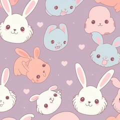 Kawaii Cute Rabbit, Easter Theme, Ai