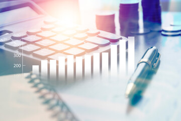 interest on saving account concept , financial investment and income management