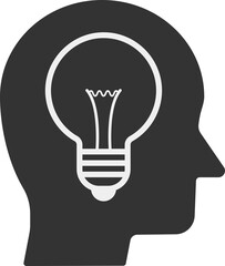AI, idea and brainstorming design concept with human head icon.