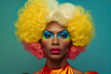 Portrait of drag queen fictional character, ai based