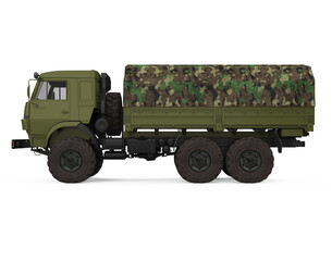 Fototapeta premium Military Truck Isolated