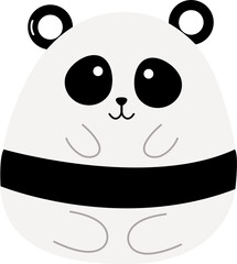 Collage illustration. Animal. Panda, cow. Hand drawn. Cute. 