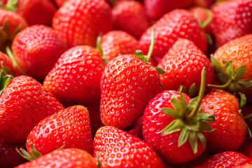 Fresh organic red strawberry fruit background