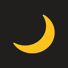 Obraz na płótnie Canvas Crescent Moon Vector Icon. Isolated Ramadan Symbol, Islam Emblem Logo Sign Design.