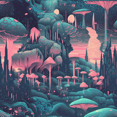 Repeating pattern, 2D game background, cool world