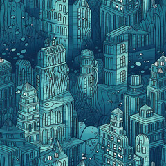 Repeating pattern, 2D game background, cool world