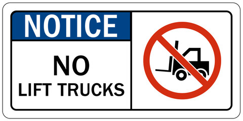 Forklift safety sign and labels no fit truck