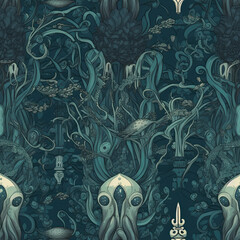 Repeating pattern, 2D game background, cool world