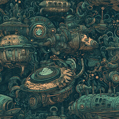 Repeating pattern, 2D game background, cool world