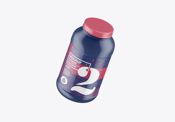 Plastic Protein Jar Mockup