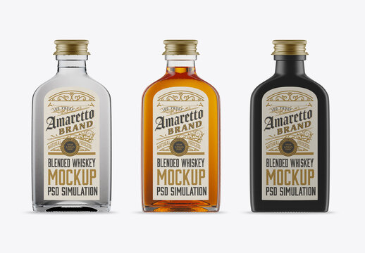 Set 3 Liquor Bottles Mockup