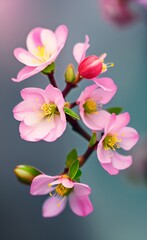Obraz premium Illustration of apple blossom against dark background