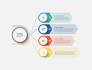 Business infographic design template circle with 4 options