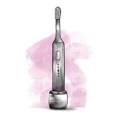 A simple sketch of an electric toothbrush on a white background