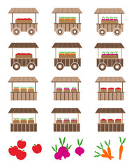 Farm fresh, organic food, natural food, healthy food product logos, icon, badges and stickers.