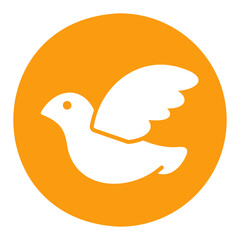 Wedding dove isolated vector glyph icon