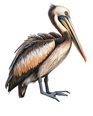 Fototapeta premium Pelican Illustration With Transparent Background. Generative Ai.
