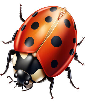 Ladybug Illustration With Transparent Background. Generative Ai.
