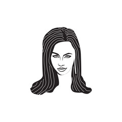  a nice woman with hair outline art drawing  illustration
