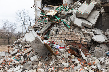 The aftermath of the war in Izyum, Kharkiv Oblast, Ukraine