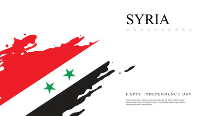 Syria Flag Made of  grunge Brush Paint Vector template