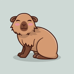 illustration of a cute capybara animal in cartoon style, character design, sticker design, digital design, illustration art, children illustration, vector art, digital illustration, and line drawing 