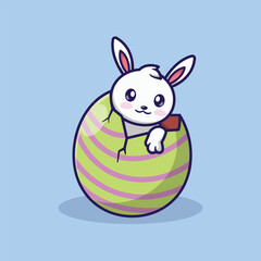 illustration of a cute bunny animal in cartoon style,To commemorate the Easter Festival,