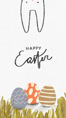 Happy Easter illustration on white paper texture - 586528152