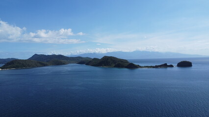 Fototapeta na wymiar Archipelago. Aerial view of tropical islands.
