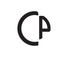 Obraz premium 3d render of a symbol made from many spheres, p logo, p letter logo, c p logo