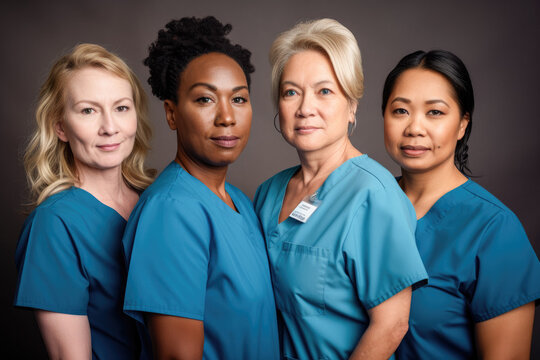 Nurses united, promoting diversity and fostering inclusive women  empowerment in the workplace. Generative AI. 