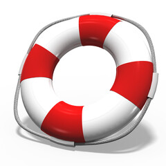 3d Rettungsring weiß und Rot mit transparenten Hintergrund, freigestellt